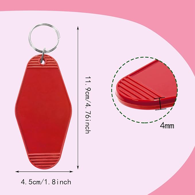 8PCS Motel Keychain Blank Hotel Key Tags Holder - Image 2