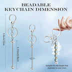6Pcs Beadable Keychain Bars Blanks Bead Keychain Bar Metal Beaded Keychains - Image 2