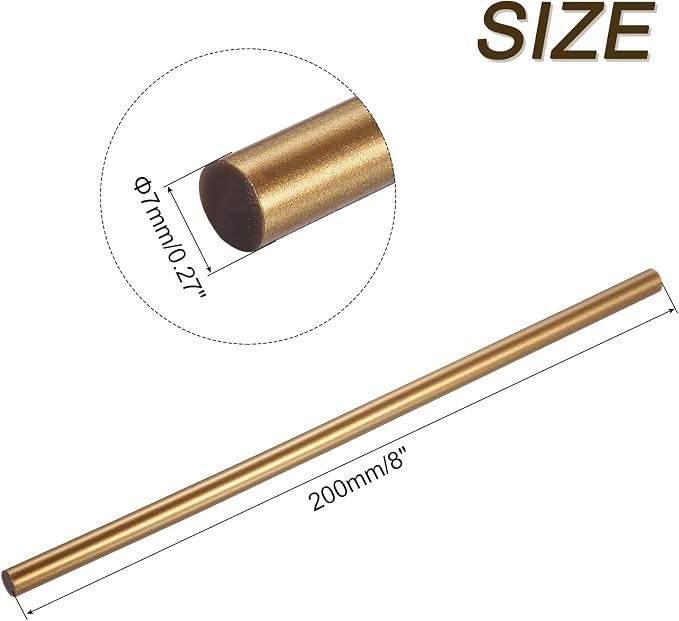 uxcell Mini Hot Glue Sticks for Glue Gun 7mm x 200mm Bronze Gold 12pcs - Image 2