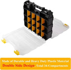Hardware Organizer Box 34 Compartments Small Parts Organizer - Image 2