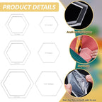 BENECREAT 16 Pcs Hexagon Quilting Template, Acrylic Intricate Sewing Machine - Image 4
