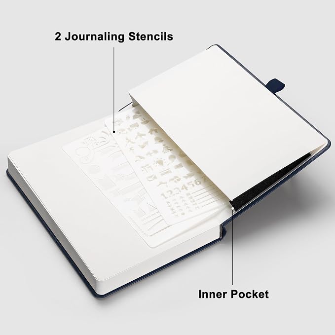 RETTACY Dotted Journal Notebook, 192 Pages, A5 Medium Size | Leather Hardcover - Image 7