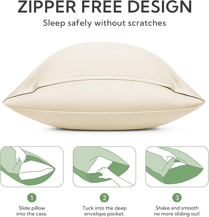 MR&HM Pillow Cases Queen Size Set of 2, Cooling Pillow Case - Image 6