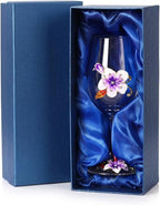 Simcat Handmade Painted Enamel Flower Glass Wine Glasses Transparent Refined by Simcat