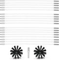 25 Feet Stove Pipe Clean Brush Extension Rods Flexible Fireplace Chimney Brush Stove Pipe Brush Rod Rotary Air Duct Dryer Vent Cleaner Rods Flue Brush Chimney Sweep Kit with Brush Head