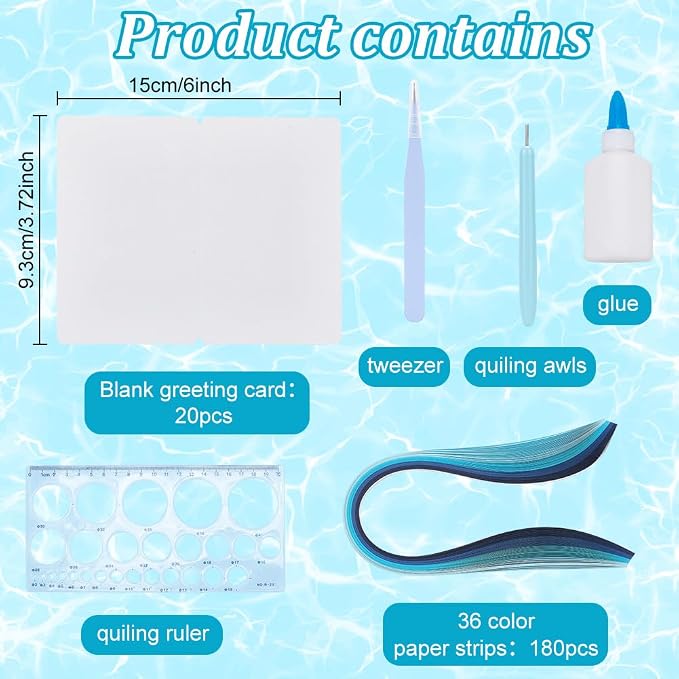 WEBEEDY Paper Quilling Kit 20 Sets DIY Sea Animals Paper Quilling Kit - Image 2
