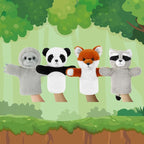 4 PCS 11Inches Animal Hand Puppet Set Forest Cute Realistic Plush Puppets Toys - Image 5