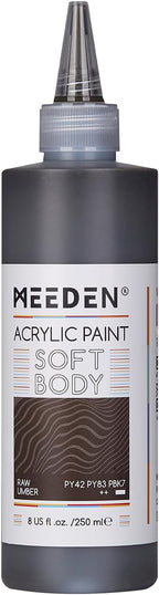 MEEDEN Raw Umber Acrylic Paint: Matte Finish 250ml/8.45oz Soft Body Bulk by MEEDEN