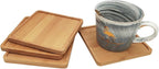 4PCS Mosaic Bamboo Coasters for Crafts, Blank Base Trays, Drinking Cup Coaster - Image 4