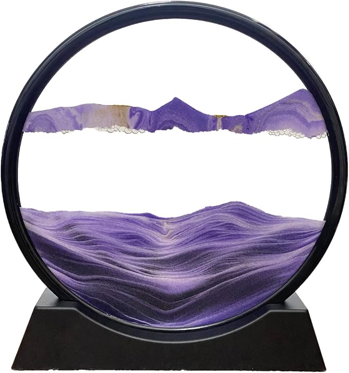 SOFLIY 3D Dynamic Sand Art Liquid Motion, Moving Sand Art Picture Round Glass by Unknown