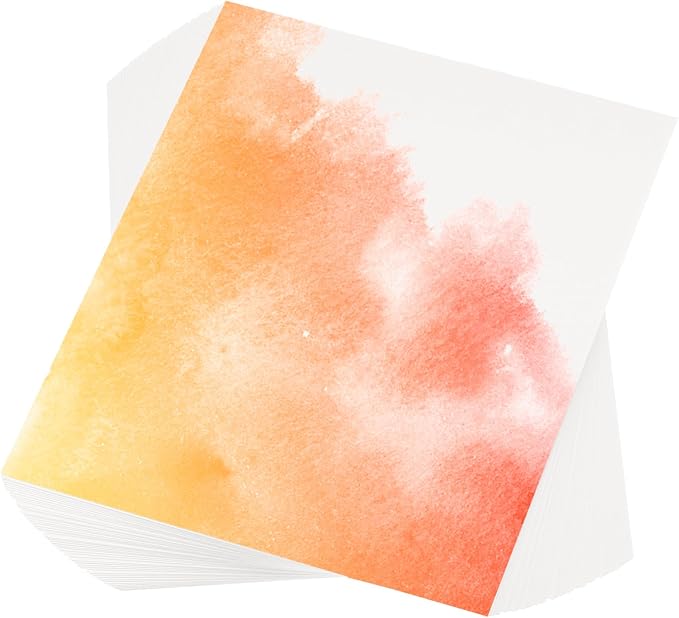 PATIKIL 100 Pcs Pure Cotton Watercolor Paper 140lb/300 GSM Water Coloring Paint by PATIKIL