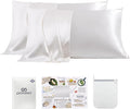 PROMEED White Silk Pillowcase 2 Pack by PromeedTextile