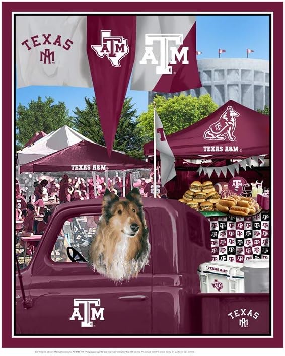 Texas A&M TAM Cotton Fabric Panel by SYKELENTERPRISES