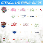 Rose Clear Stamps and Dies for Card Making Layering Coloring Stencil Set Metal - Image 4