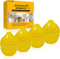 Refrigerator Deodorizer, Fridge Deodorizer More Effective Than Baking Soda, Refrigerator Odor Absorber for Refrigerator Freezer and Freezer Compartments, Natural Gel，(4 Pcs/Lemon Flavor)