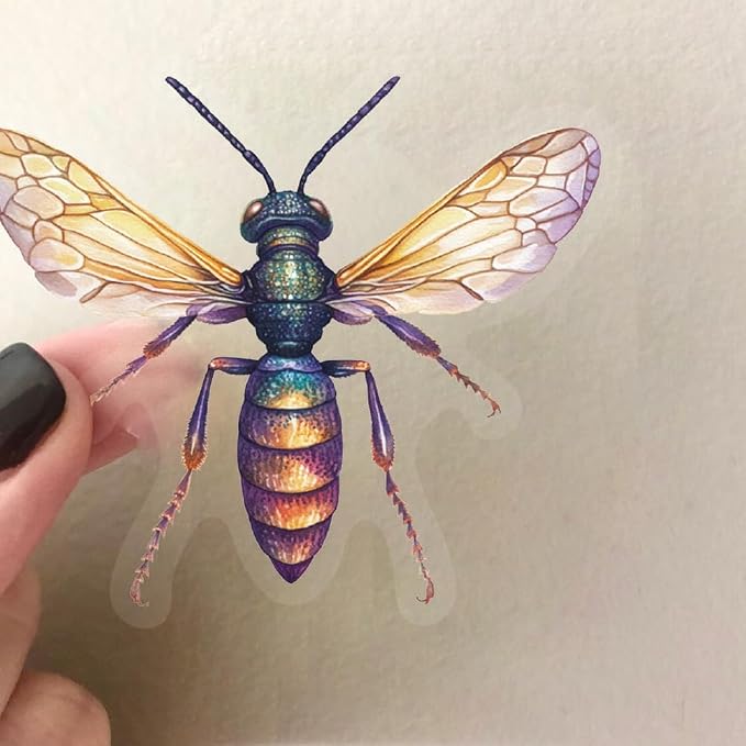 50PCS Transparent Watercolor Insect Stickers, Waterproof PET Decals, Colorful - Image 3