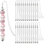 24 Pcs Beadable Bookmarks DIY Silver Metal Bar Bookmarks by JIETING