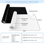 VinylRus Heat Transfer Vinyl-12” x 20ft Black and White Iron on Vinyl Roll - Image 5