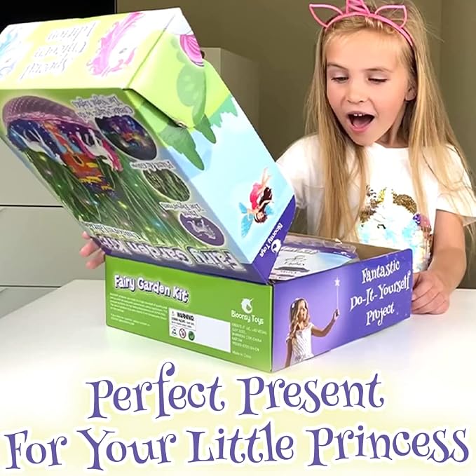 Bloonsy Unicorn Fairy Garden Kit | Light Up Terrarium Kit | STEM Toys | Arts - Image 6