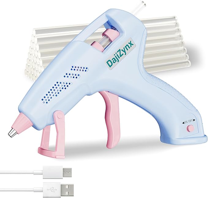 Cordless Hot Glue Gun with 30 Premium Glue Sticks, 90s Fast Heating, 2600mAh by DajiZynx