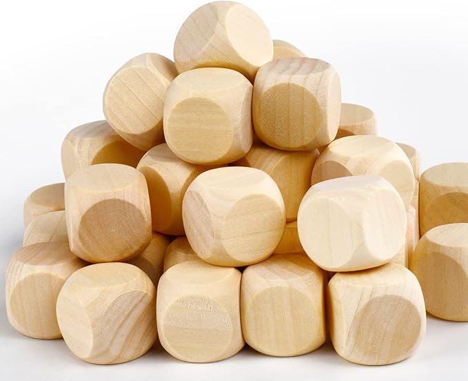 Blank Wooden Dice 1 inch 30PCS Unfinished Square Blocks 25mm Small Wood Cubes - Image 6