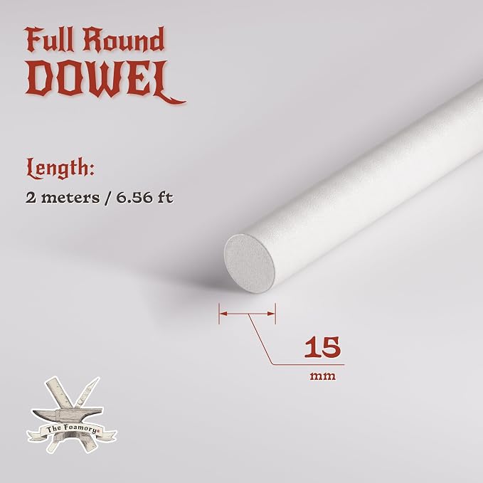 The Foamory's No Waste Full Round EVA Foam Dowel. 15mm x 2M Length. High-Density - Image 2
