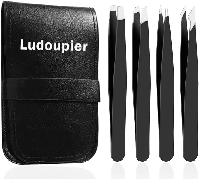 LUDOUPIER Tweezers Set with Travel Case, Great Precision Upgrade Professional by LUDOUPIER