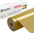VinylRus Heat Transfer Vinyl-12” x 50ft Gold Iron on Vinyl Roll by VinylRus