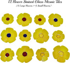 Esweny 12 Flower Stained Glass Mosaic Tiles - Image 4