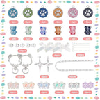 SUNNYCLUE 1 Box DIY 6 Sets Bear Bag Charms Keychain Making Kits Colorful Little - Image 2