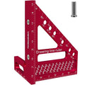 Premium Carpenter Square Hole Scribing Ruler Woodworking Square 22.5-90 Degree by ViewReal