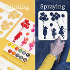 3 Styles Flying Balloon Girl Stencil - Image 3