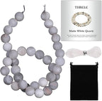 10mm Matte White Quartz Bead, 15-Inch Matte Round Loose Stone Beads by THRELE