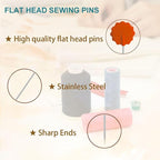 200Pcs Flat Head Sewing pins, Straight Pins - Image 3