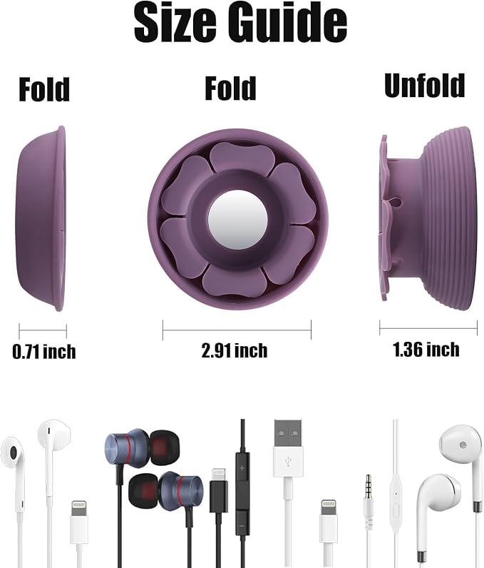 MAIRUI Wired Earbud Case Earphone Headphone Cord Organizer Earbuds Wrap Soft - Image 3