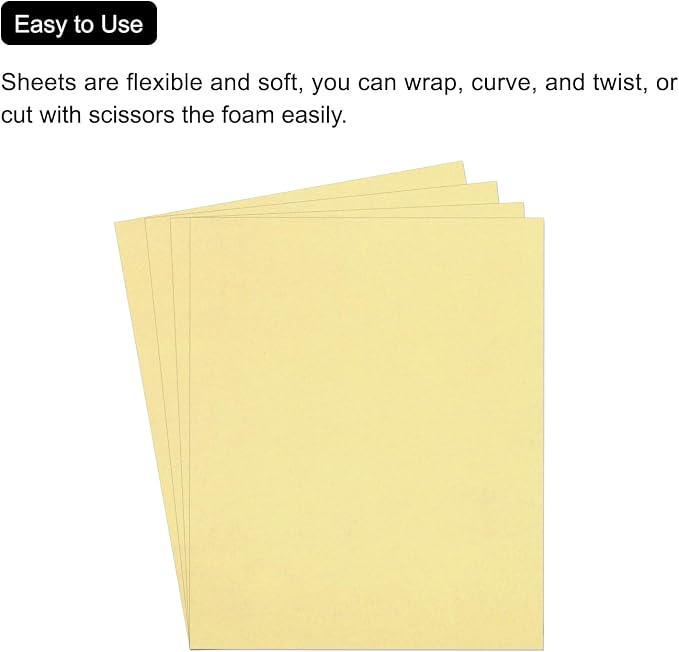 MECCANIXITY EVA Foam Sheets Light Yellow 19.7 Inch x 35.4 Inch 1mm Thick Crafts - Image 4