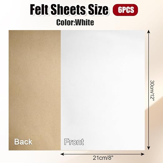 Biaungdo Self Adhesive Felt Sheets, 8 x 12 Inch | A4 Size, Felts Fabric - Image 2