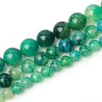 35pcs Smooth Natural Green Agate Beads，10mm Dragon Vein Gemstone Round Loose - Image 5