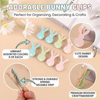 18 Pack Bunny Wooden Clothespins, Mini Clips Photo Clips - Image 4