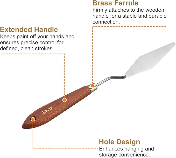 HARFINGTON Palette Knife Painting Tool 3.54" x 1.18" Stainless Steel Teardrop - Image 5