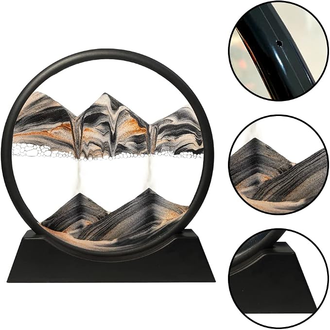 Muyan Moving Sand Art Picture Sandscapes in Motion Round Glass 3D Deep Sea Sand - Image 4