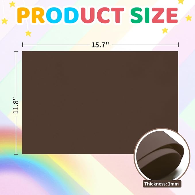 biguphate 20 Pack Brown EVA Foam Sheets, 15.7 x 11.8 in, 1MM Thick Foam Paper - Image 2