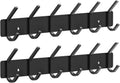 VAEHOLD Wall Hooks Coat Hooks Wall Mounted, Coat Rack with 6 Double Hooks for Hanging Towel Hat Coat Robe Bag Key for Bathroom Kitchen Bedroom 2 Pack