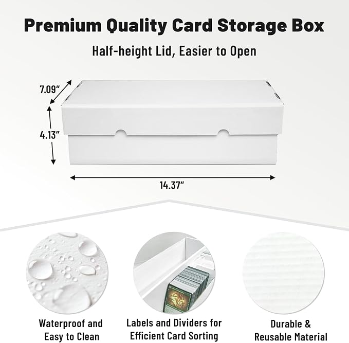 NUMINA 4 Pack 2-Row Large Card Storage Boxes, Holds up to 1800 Cards per Box - Image 3