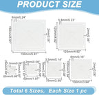 6Pcs Quilting Template Acrylic 0.98-5.91 Inch Clear Square Templates - Image 2