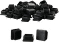 Furnigear Plastic Plugs Tubing End Cap Chair End Caps Outside Bottom Tubing Caps Square Furniture Sliders Glides Black (40, Fit 0.35-0.44" Square Tube Inner Size)