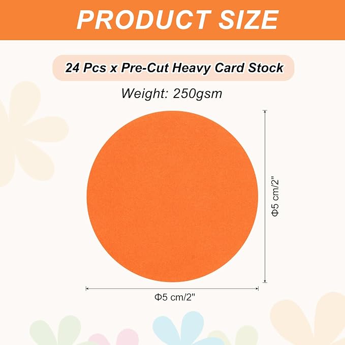 MECCANIXITY 24 Pcs Circle Card Stock, 2 Inch Round Cutouts Paper Thick - Image 2