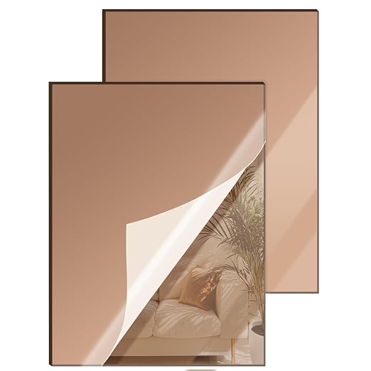 12x16 Inches Bronze Mirror Acrylic Sheet – 2 Pcs Reflective Acrylic Panel by SAKRNIC