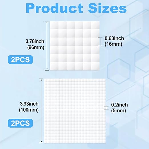 Joez Wonderful 4 Sheets Foam Adhesive Squares, 2 Sizes Precut Squares Strips - Image 2