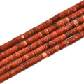 155pcs 4x2mm Natural Red Jasper Heishi Disc Rondelle Spacer Stone Semi Precious by LIFAVOVY